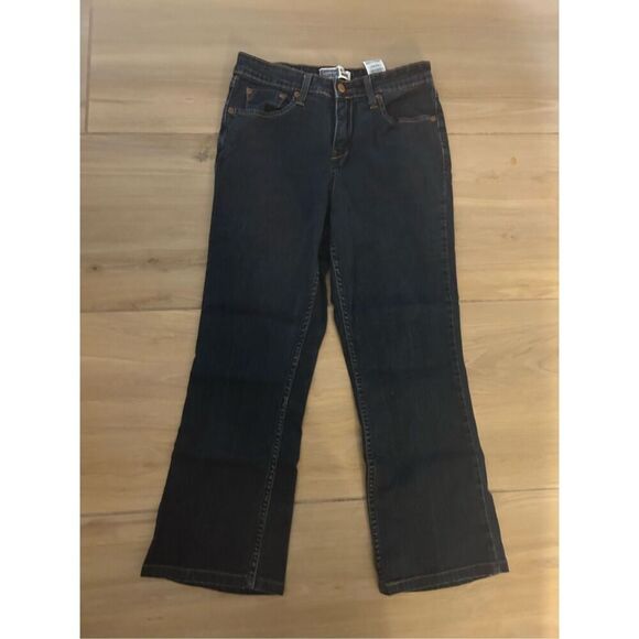 Dark Wash Levi's Signature At Waist Bootcut Jeans 8 Short/24” inseam - Picture 2 of 5